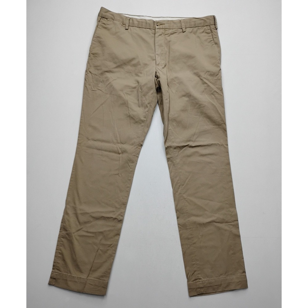 Polo Ralph Lauren Stretch Slim Fit 35x32 Beige Chino Pants Beige Pony Pockets